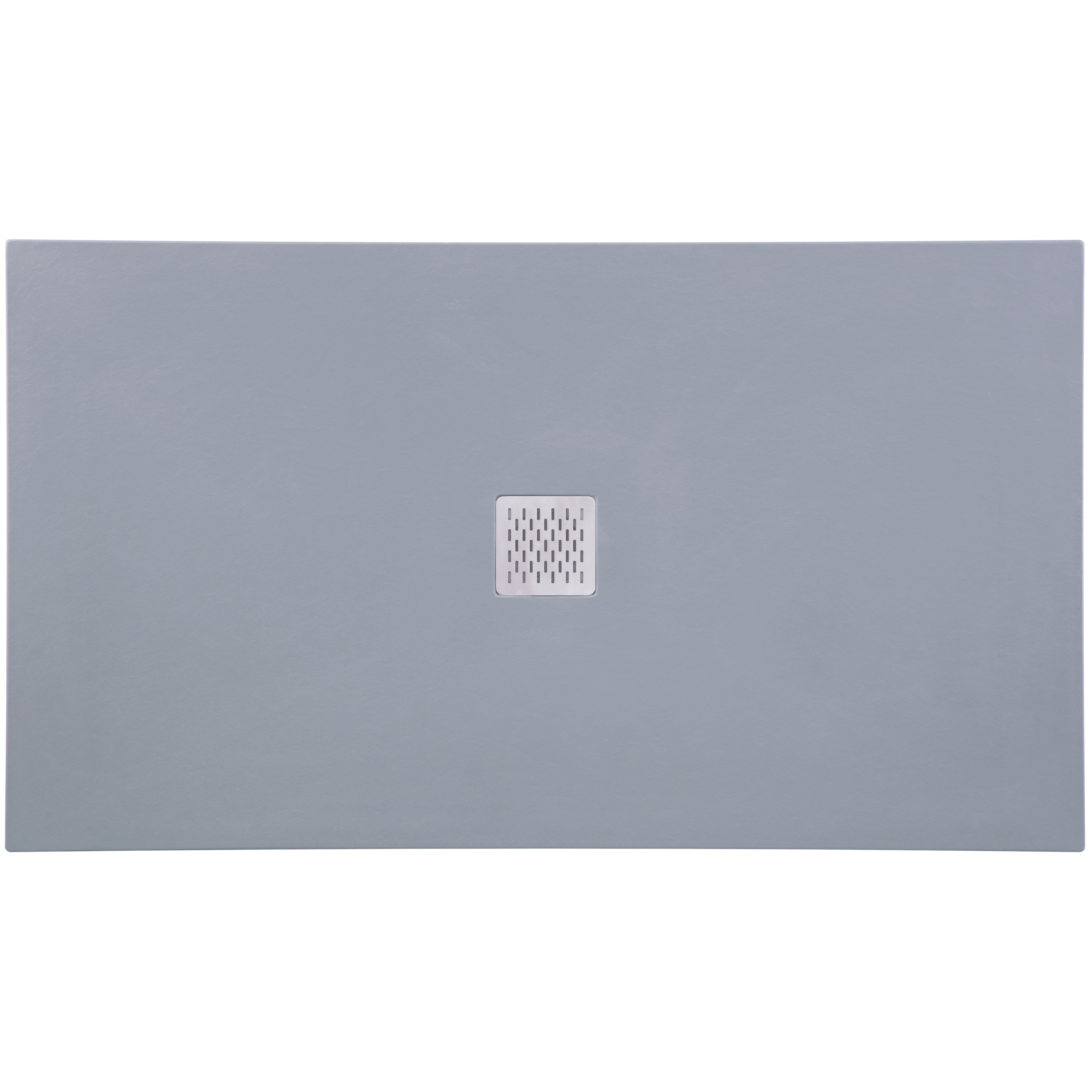 Cadita de dus din piatra sintetica cu sifon slim si grila de inox, Resing, 105 x 80 cm, grosime 3 cm, Gri