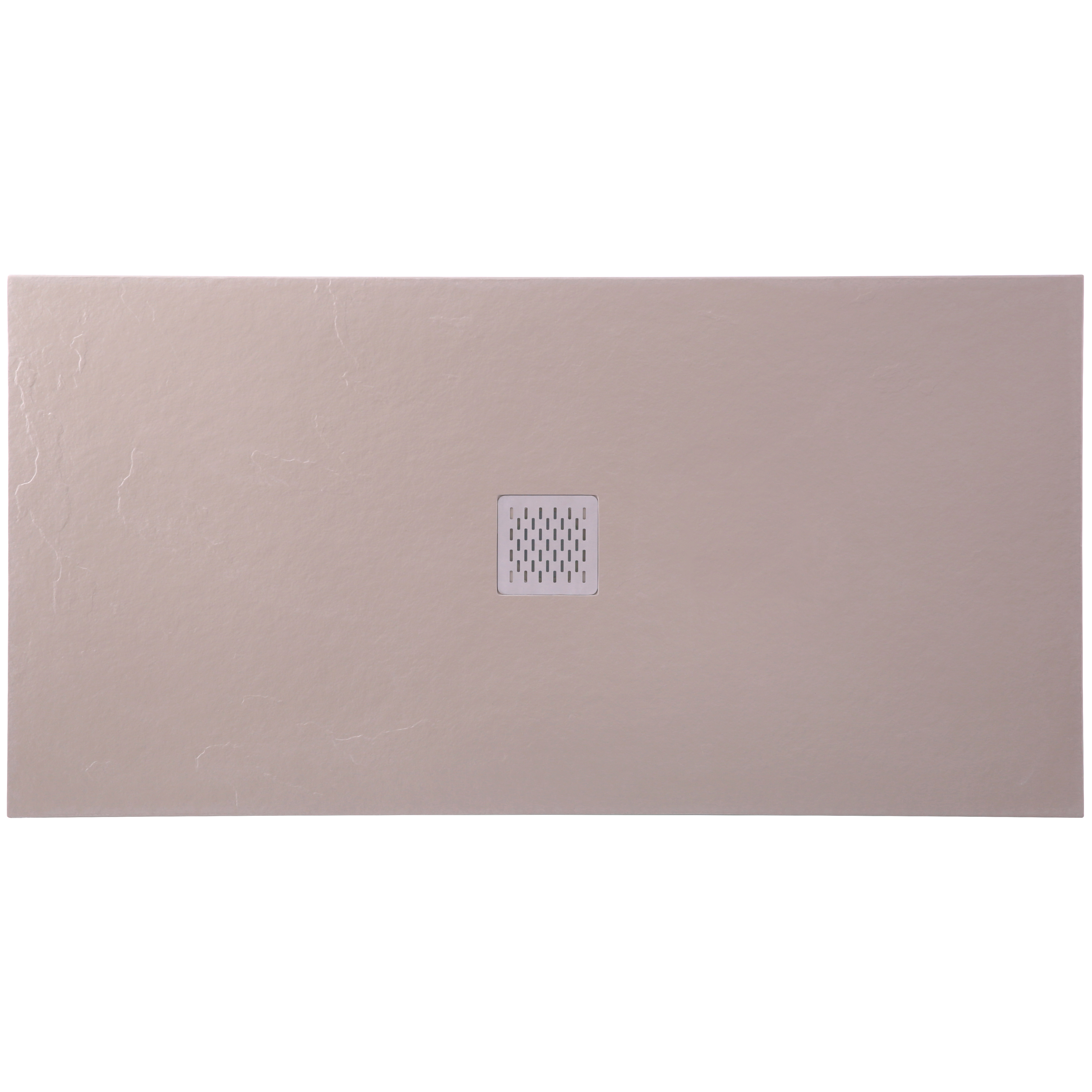 Cadita de dus din piatra sintetica cu sifon slim si grila de inox, Resing, 105 x 80 cm, grosime 3 cm, Bej