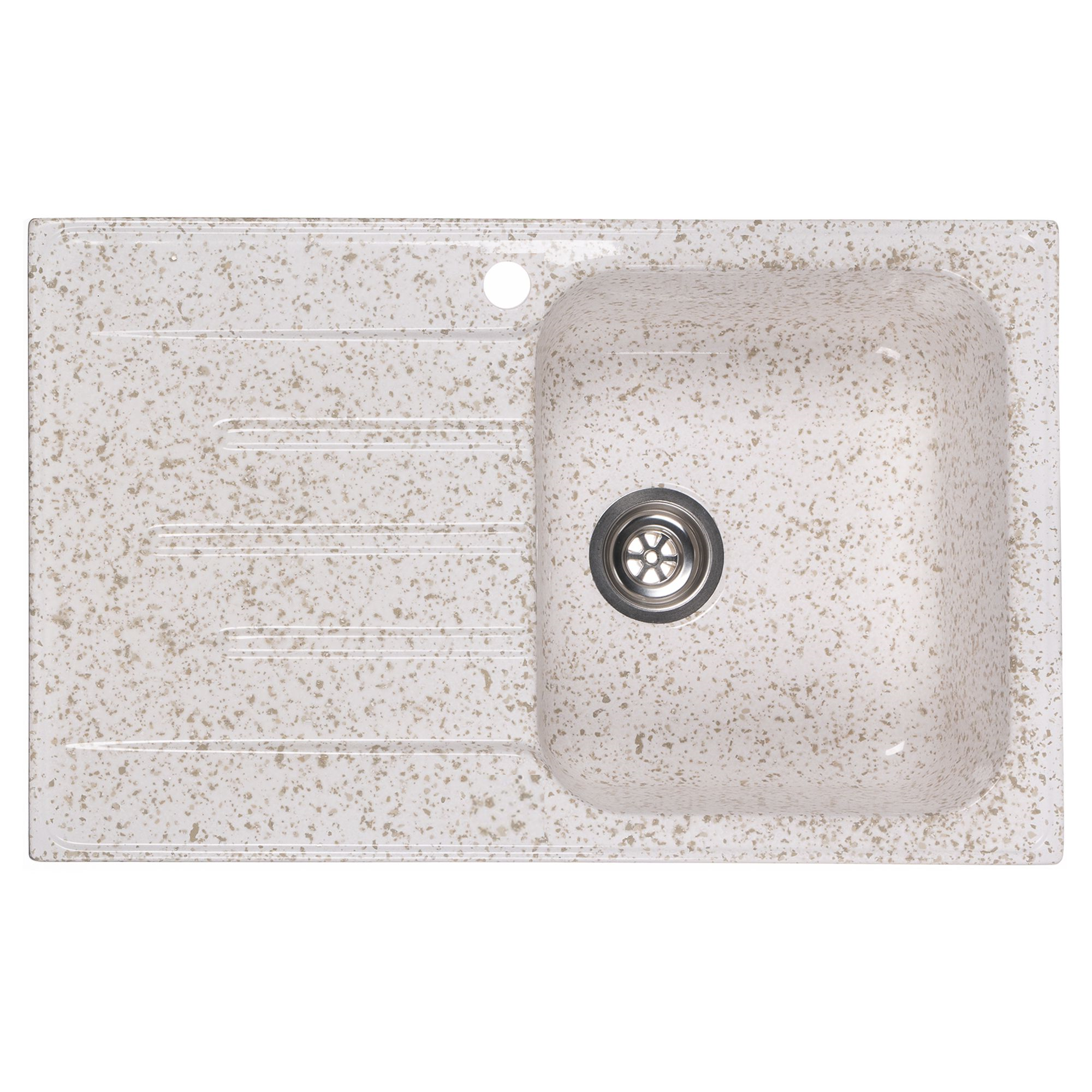 Chiuveta compozit Resing, 80 x 50 cm, cuva dreapta, adancime 20 cm, incastrabila, marmorat