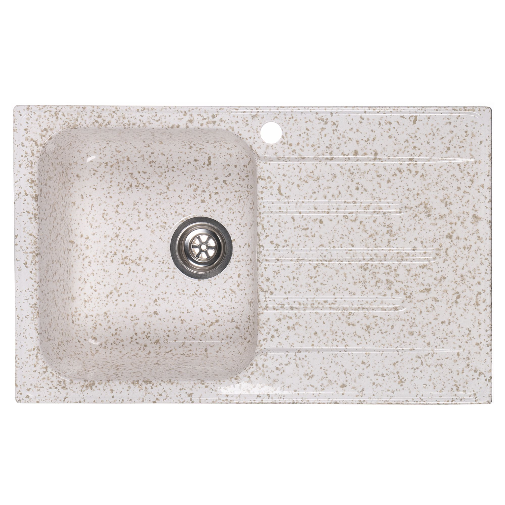 Chiuveta compozit Resing, 80 x 50 cm, cuva stanga, adancime 20 cm, incastrabila, marmorat