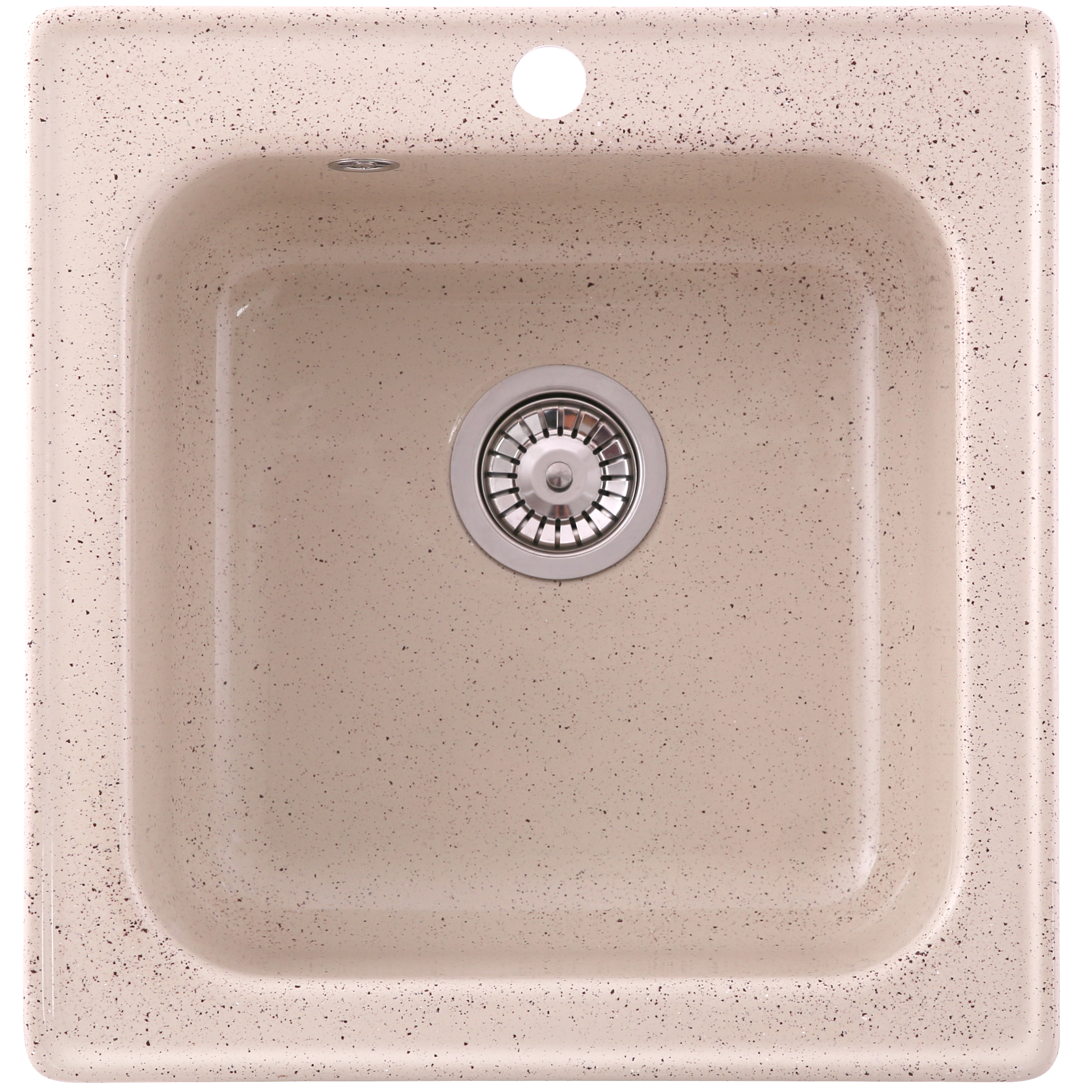 Chiuveta compozit Resing, 52 x 50 cm, adancime 20 cm, incastrabila, caramel granitat