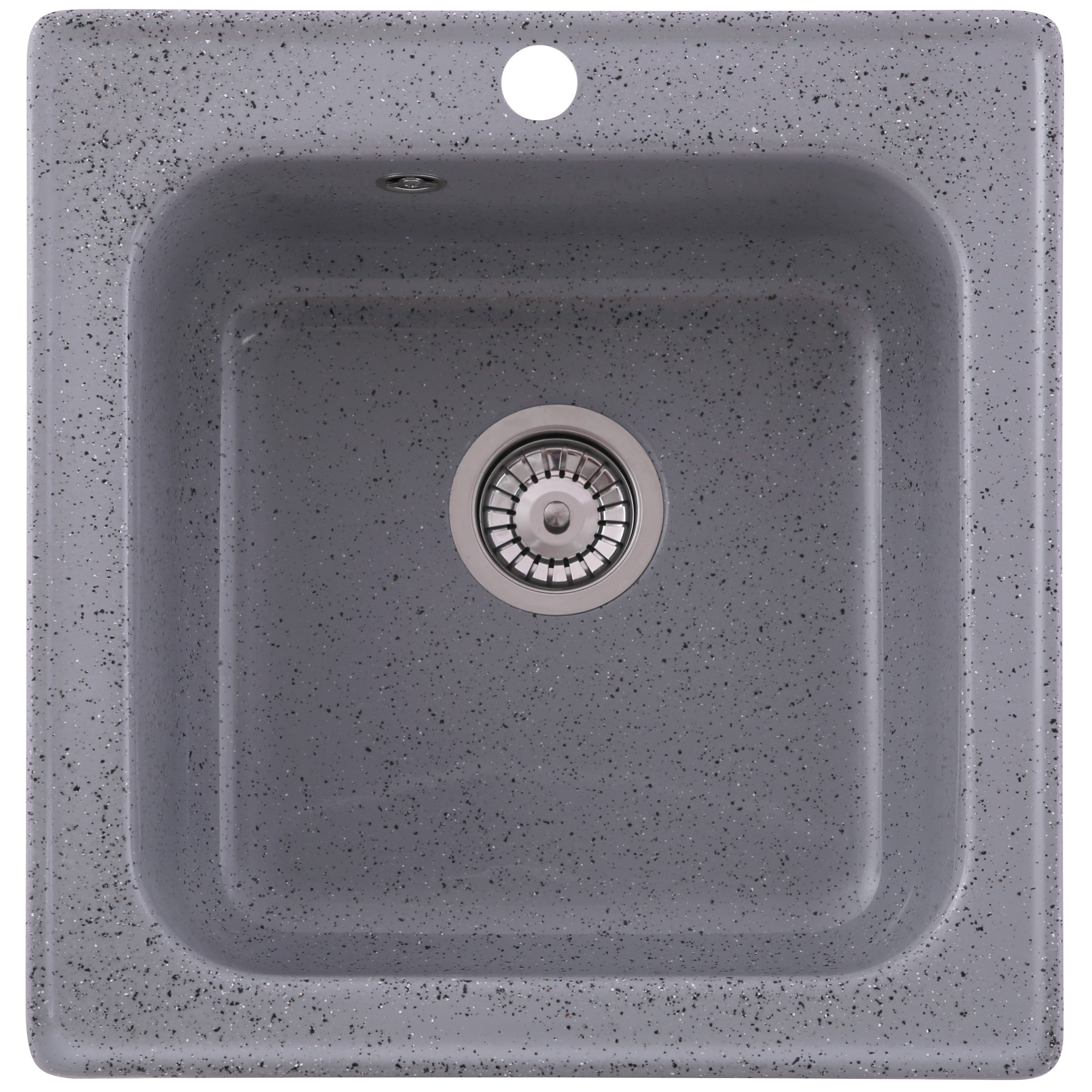 Chiuveta compozit Resing, 52 x 50 cm, adancime 20 cm, incastrabila, gri granitat