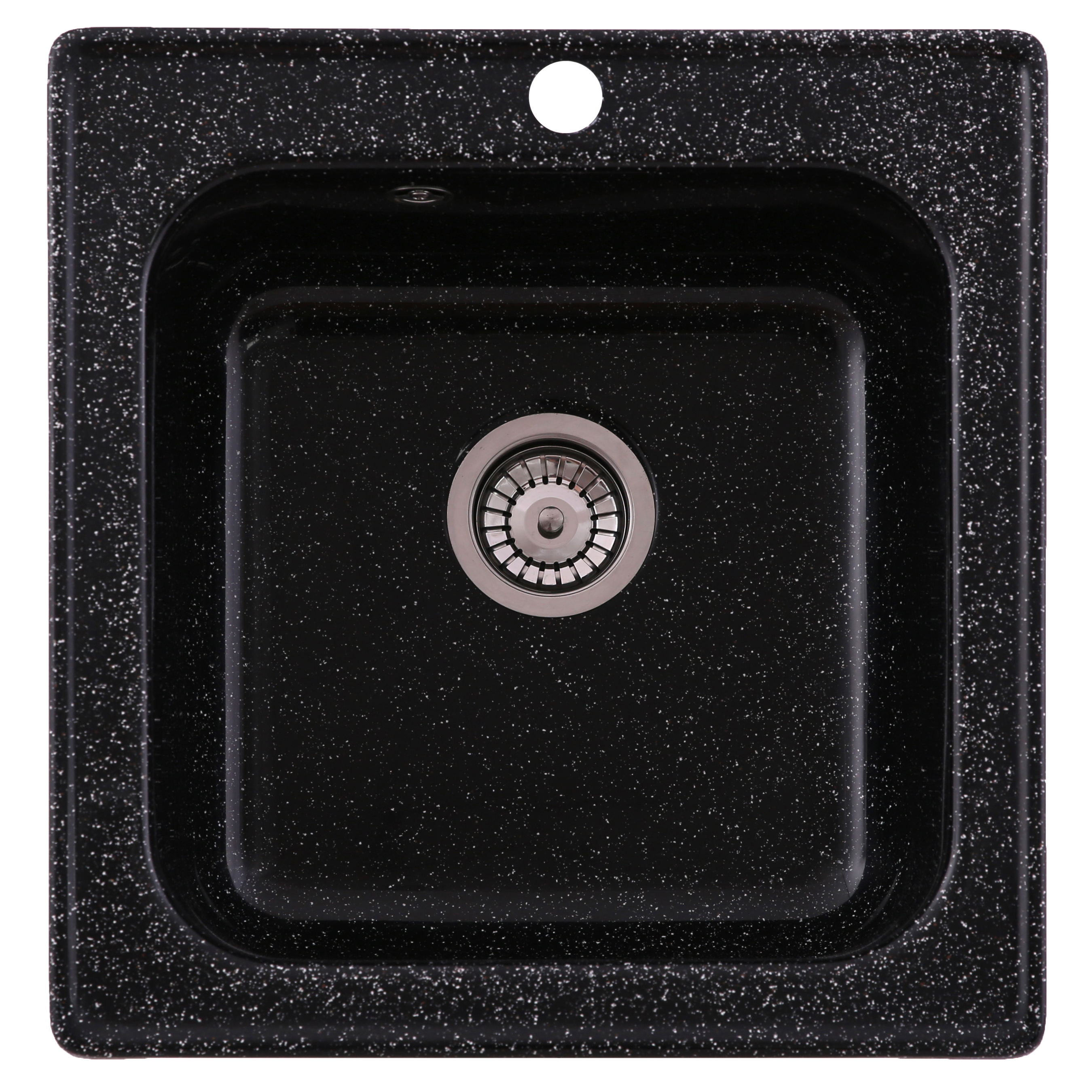 Chiuveta compozit Resing, 52 x 50 cm, adancime 20 cm, incastrabila, negru granitat